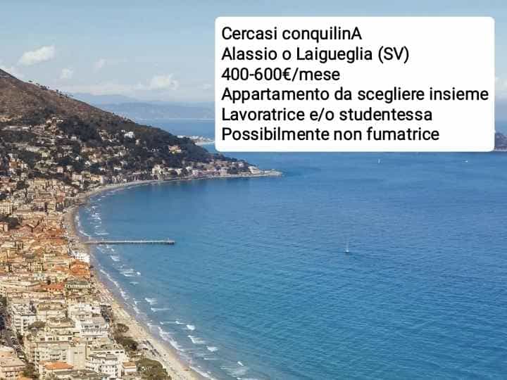 Immagine principale: Cerco conquilinA per appartamento con stanza privata + spazi comuni ad Alassio/Laigueglia (SV)